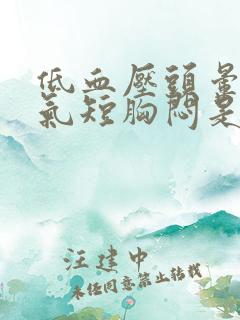 低血压头晕心慌气短胸闷是怎么回事