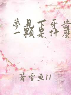 梦见下牙齿掉了一颗是什么征兆