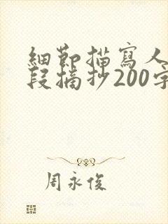 细节描写人物片段摘抄200字