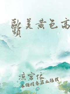 欧美黄色高清视频