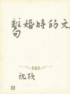 离婚时的文案短句