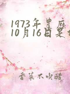1973年农历10月16日是什么星座