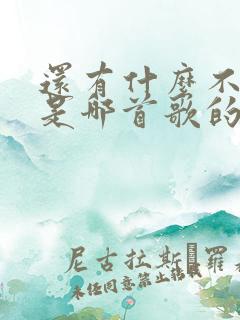 还有什么不能说是哪首歌的歌词