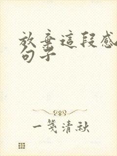 放弃这段感情的句子