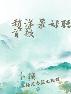 赵洋最好听的十首歌