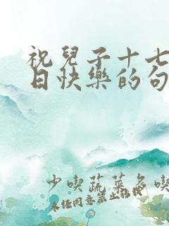 祝儿子十七岁生日快乐的句子暖心