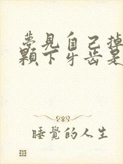 梦见自己掉了一颗下牙齿是什么预兆