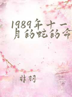 1989年十一月的蛇的命运