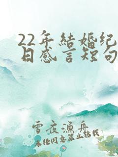 22年结婚纪念日感言短句
