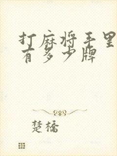 打麻将手里应该有多少牌