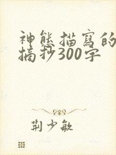 神态描写的段落摘抄300字