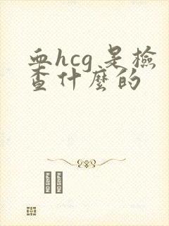 血hcg 是检查什么的