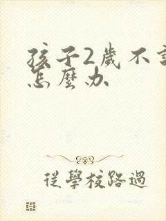 孩子2岁不说话怎么办