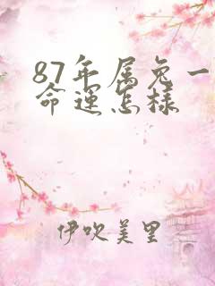 87年属兔一生命运怎样