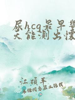 尿hcg最早几天能测出怀孕