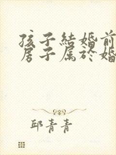 孩子结婚前买的房子属于婚前财产吗