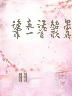 后来没结果只能靠一首歌真的在说我