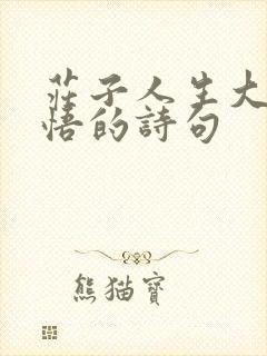 庄子人生大彻大悟的诗句