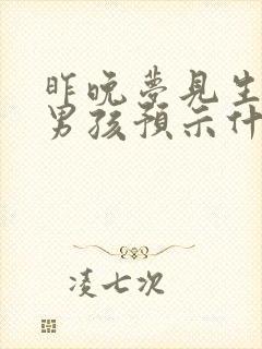 昨晚梦见生了个男孩预示什么