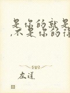 是你的就是你的,不是你的得到也会失去