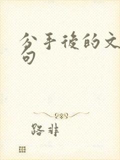 分手后的文案短句