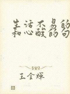 生活不易的无奈和心酸的句子