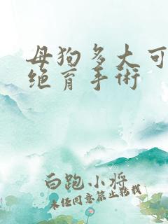 母狗多大可以做绝育手术