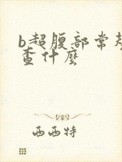 b超腹部常规检查什么