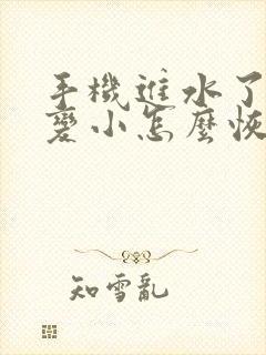 手机进水了声音变小怎么恢复