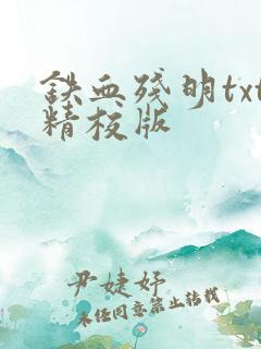 铁血残明txt精校版