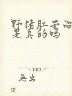 野猪肚子治胃病是真的吗