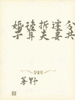 婚后拆迁分的房子算夫妻共同财产吗