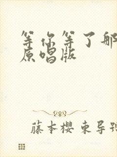 等你等了那么久原唱版