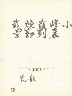 武炼巅峰小说新章节列表