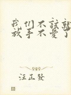 我们不该就这样放手不爱了是什么歌