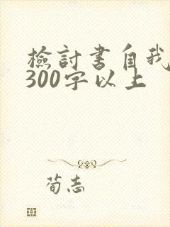 检讨书自我反省300字以上