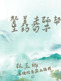 赞美老师帮助学生的句子