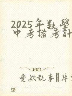 2025年数学中考备考计划