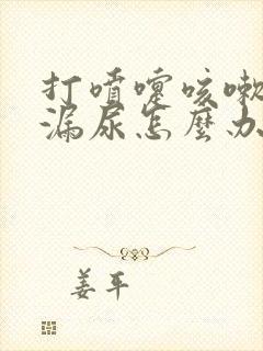 打喷嚏咳嗽了就漏尿怎么办