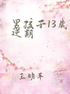 男孩子13岁叛逆期