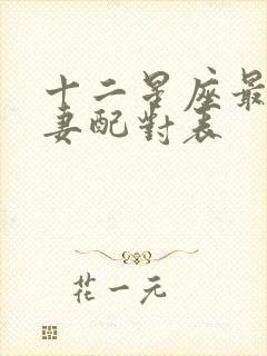 十二星座最佳夫妻配对表