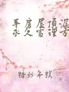 平房屋顶漏水的永久处理方法