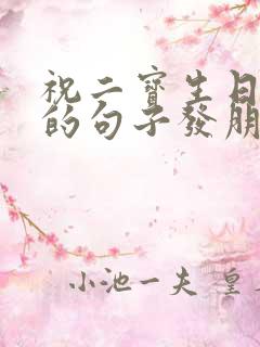 祝二宝生日快乐的句子发朋友圈