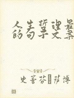 人生哲理最精辟的句子文案