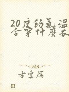 20度的气温适合穿什么衣服