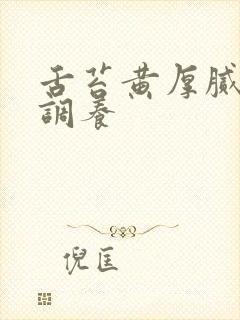 舌苔黄厚腻怎么调养