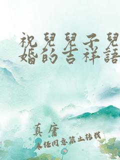 祝儿儿子儿媳新婚的吉祥语