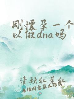 刚怀孕一个月可以做dna吗