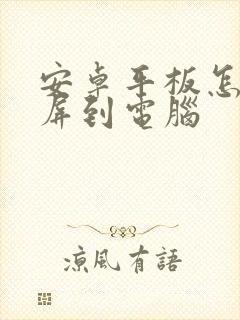 安卓平板怎么投屏到电脑