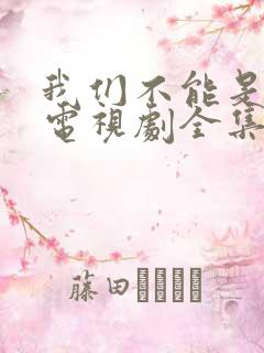 我们不能是朋友电视剧全集